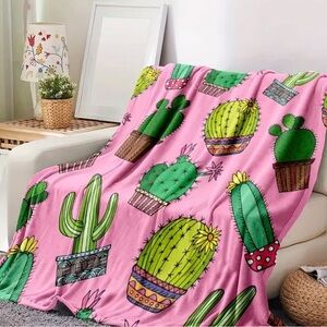 BRAND NEW NEVER USED fleecy cacti throw